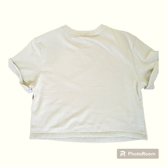 Avec Les Filles Crop Sweatshirt cream Sz M - Picture 2 of 6